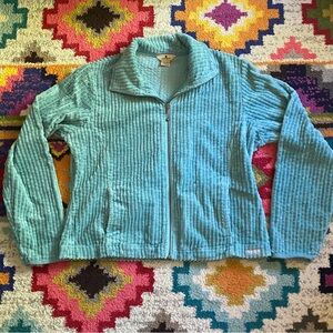 Woolrich Wide Wale Corduroy Zip Up Baby Blue Jacket